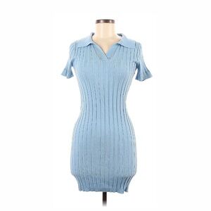 Pink Rose Casual Ribbed Mini Dress